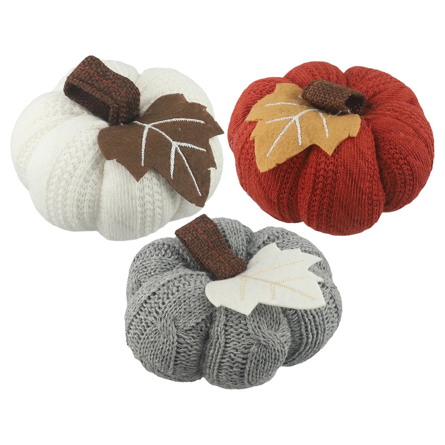 Artificial Pumpkin Knitted Soft Wool Pumpkin Ornaments Reusable For Home Thanksgiving Harvest Party Halloween Decorations