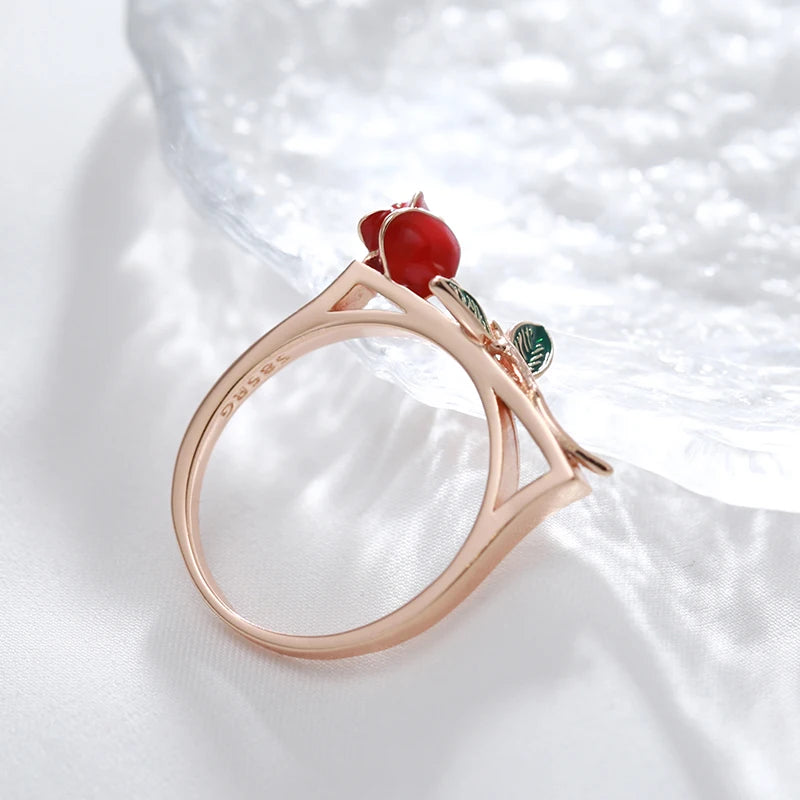 Creative Rose Ring for Women | Vintage Fashion Fine Jewelry | Cute Rose Rings
