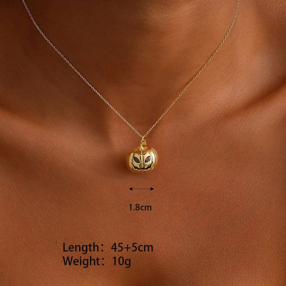 Dainty Gold Plated Stainless Steel Pumpkin Delicate Chain Minimalist Simple Halloween Jewelry Best Friend Jewelry Gifts
