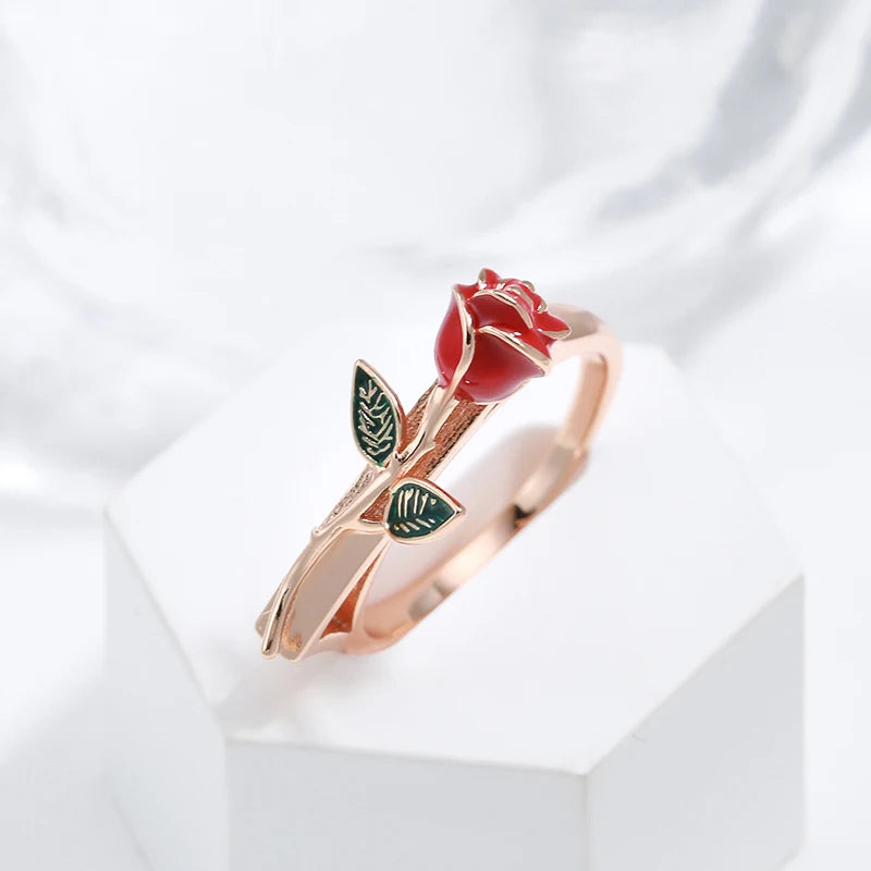 Creative Rose Ring for Women | Vintage Fashion Fine Jewelry | Cute Rose Rings